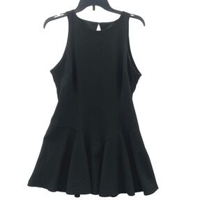PULL&BEAR‎ Black Sleeveless Fit Flare Dress Size L Little Black Dress Mini